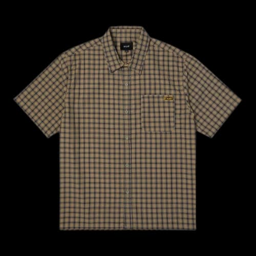 HUF Stretch Micro Plaid Short-Sleeve Shirt 'Clay'
