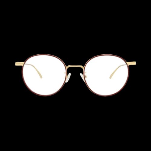 Bottega Veneta Round-Frame Metal Optical Frames Gold Gold Transparent (BV1017O-30008320-004)