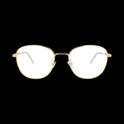 Bottega Veneta Round-Frame Metal Optical Frames 'Gold Transparent'