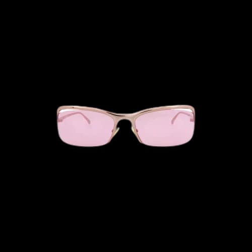 Bottega Veneta Half Rim Rectangular Sunglasses 'Pink'