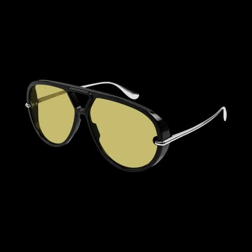 Bottega Veneta Classic Aviator Sunglasses 'Black/Yellow'