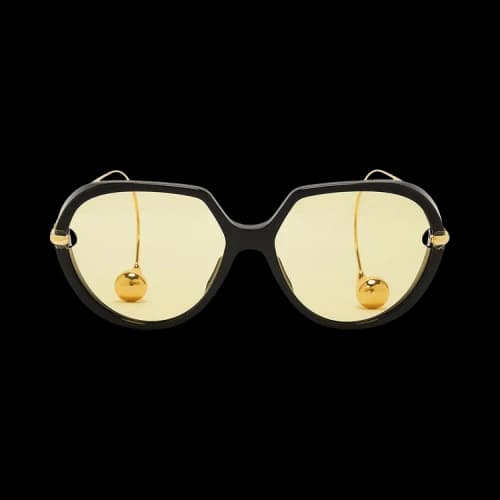 Bottega Veneta Drop Squared Sunglasses 'Black/Yellow'