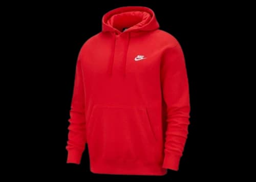 Nike Sportswear Club Fleece Pullover Hoodie Burgundy/White