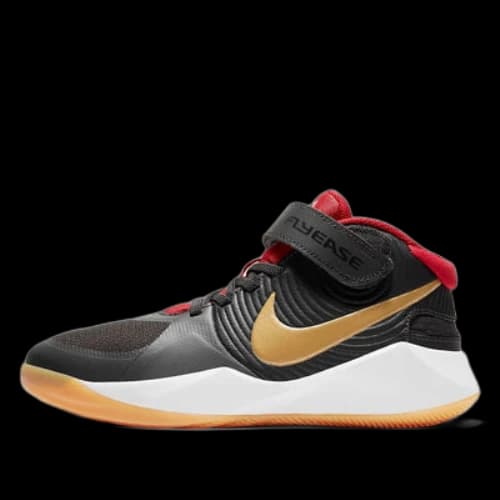 (GS) Nike Team Hustle D 9 FlyEase 'Black Red Gold'