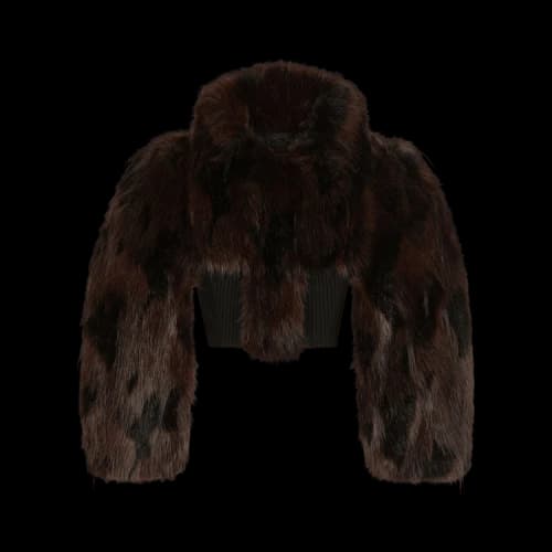 Givenchy Cropped Fake Fur And Knit Blouson 'Brown/Black'
