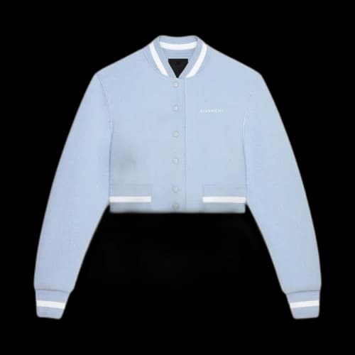 Givenchy 4G Stars Cropped Varsity Jacket 'Light Blue'