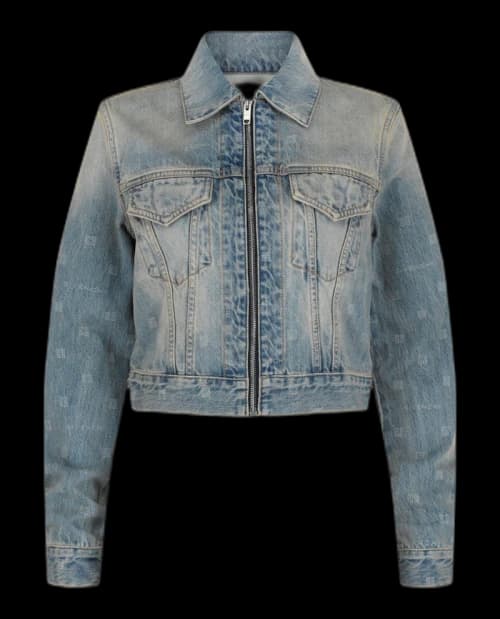 Givenchy 4G And Logo Cropped Denim Jacket Medium Blue