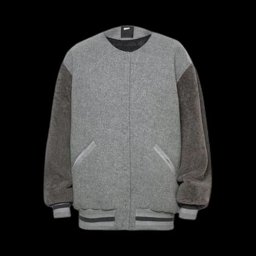 Givenchy Shearling-Sleeved Bomber Jacket 'Light Grey Melange'
