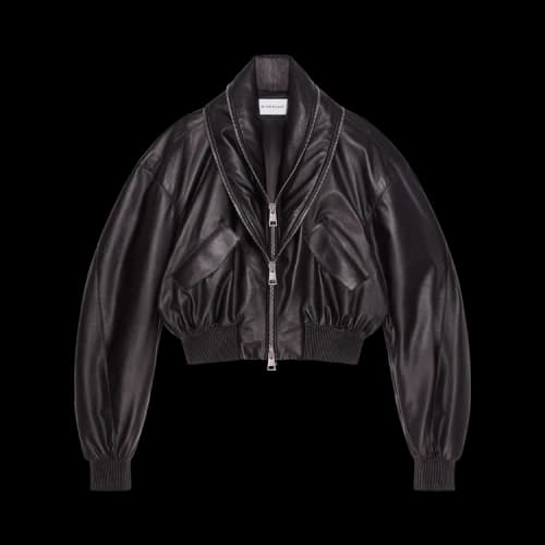 Givenchy Zipped Shawl Collar Leather Bomber Jacket 'Black'