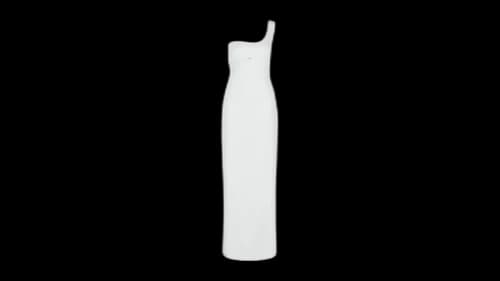 Givenchy One-Shoulder Cutout Gown Off White