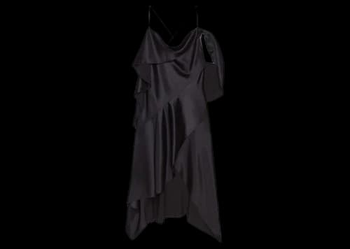 Givenchy Asymmetric Draped Satin Dress Black