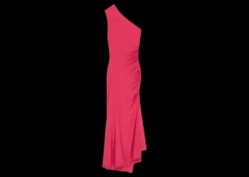 Givenchy Asymmetric Draped Crepe Jersey Dress Raspberry