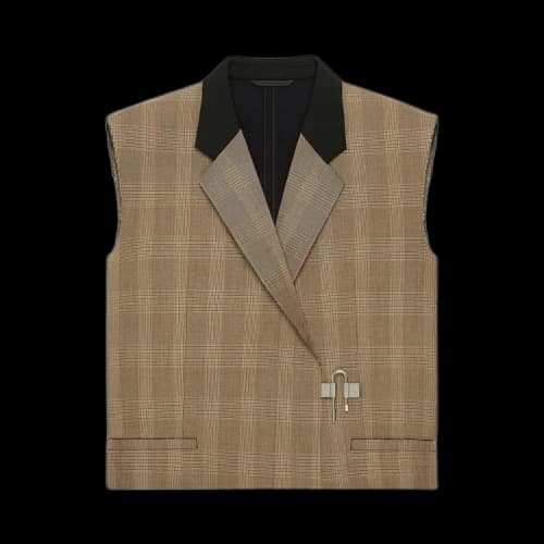 Givenchy Houndstooth Vest With U-Lock Detail 'Light Brown'