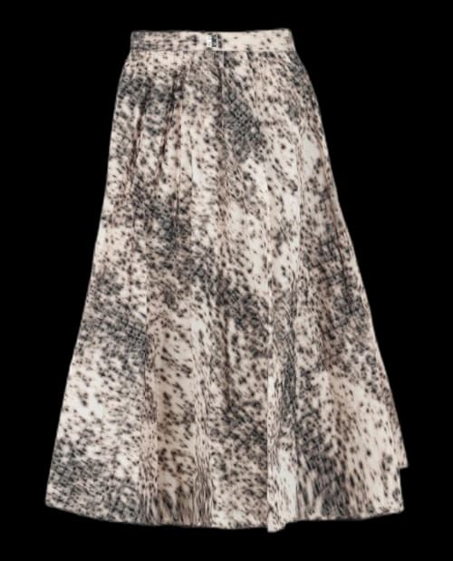 Givenchy Printed Pleated Midi Skirt Natural Brown