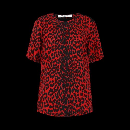 Givenchy Leopard Printed Silk Top 'Red/Black'