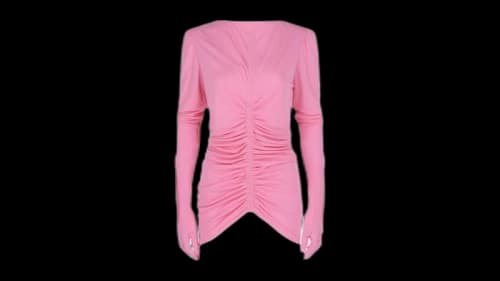 Givenchy Women's Ruched Glove Long-Sleeve Top Bubble Gum