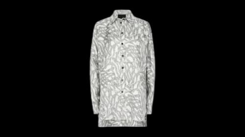 Givenchy Women's Long-Sleeve Button-Up Shirt Grey