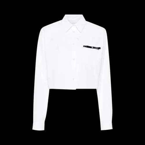 Givenchy Bow Cropped Long-Sleeve Shirt 'White'