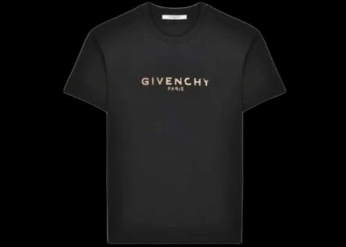 Givenchy Vintage Effect Metallic Logo T-shirt Black