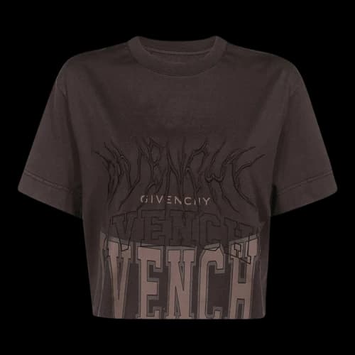Givenchy Fire Logo Cropped T-Shirt 'Dark Brown'