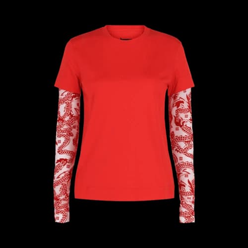 Givenchy Double Layer Long-Sleeve T-Shirt 'Vermilion'