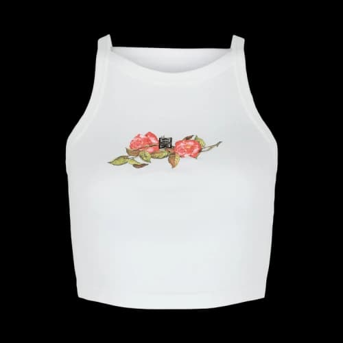 Givenchy 4G And Rose Print Crop Top 'White'