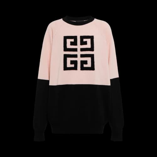 Givenchy 4G Bi Color Crewneck Sweater 'Black/Pink'