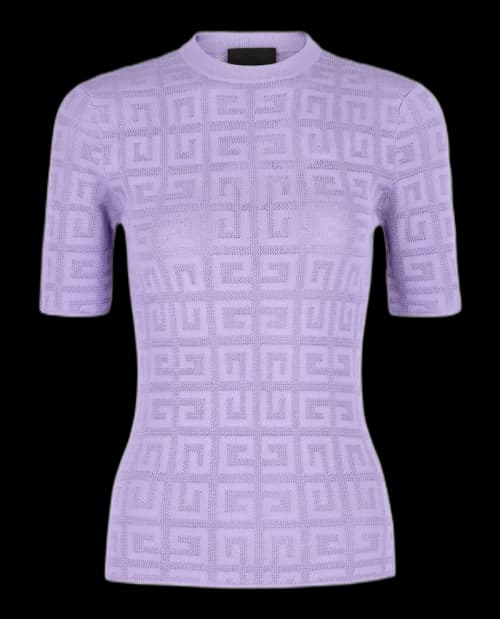 Givenchy 4G Monogram Short Sleeve Sweater Violet Mauve