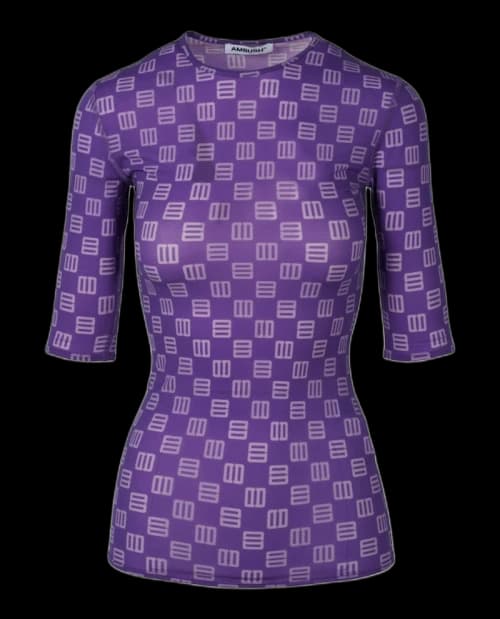 Ambush Monogram Fitted T-shirt Purple