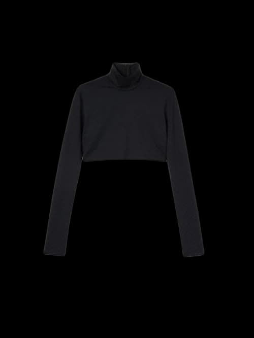 Ambush Mini Monogram Crop Top Shirt Black
