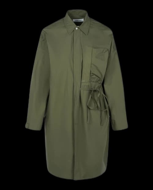Ambush Oversized Waist-Tie Shirt Dress Green