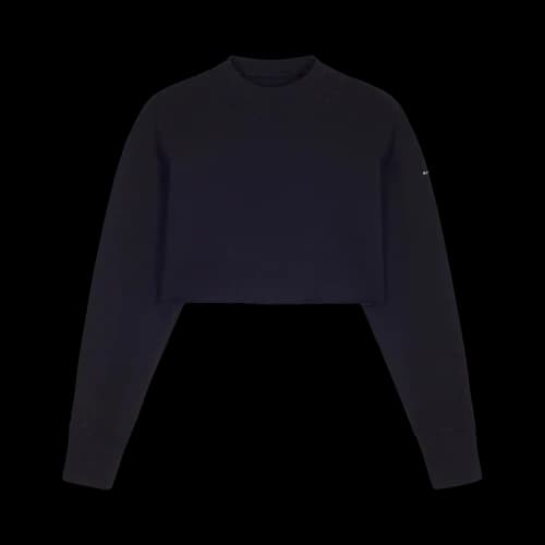 Givenchy Cropped Swearshirt With Embossed Chain Collar 'Black'