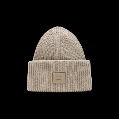 Acne Studios Large Face Logo Beanie 'Greige Melange'
