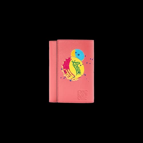 Loewe Bottlecaps Small Vertical Wallet 'Coral Pink/Bright Purple'