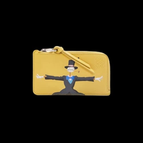 LOEWE x Howls Turnip Head Coin Cardholder In Classic Calfskin Dark Yellow