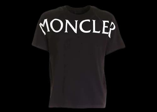 Moncler Front Logo Mens T-Shirt Black