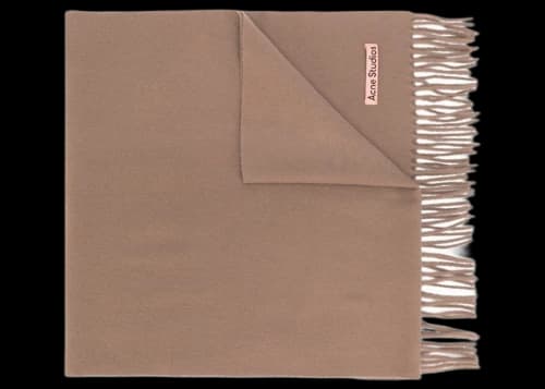 Acne Studios Canada New Fringed Scarf Caramel Brown