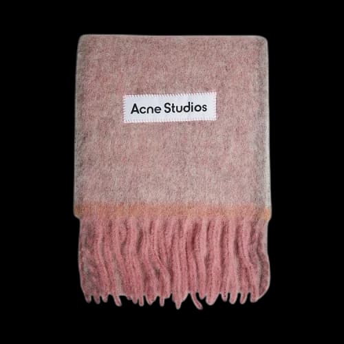 Acne Studios Logo Fringe Scarf 'Dusty Pink'