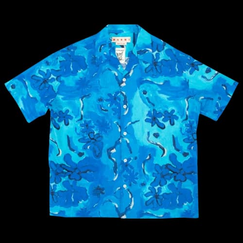 Marni Short-Sleeve Bowling Shirt 'Azure'