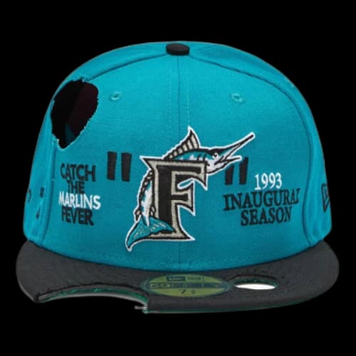 Off-White Mlb New Era Crossover Fashion Hole Embroidered Logo Blue Cap