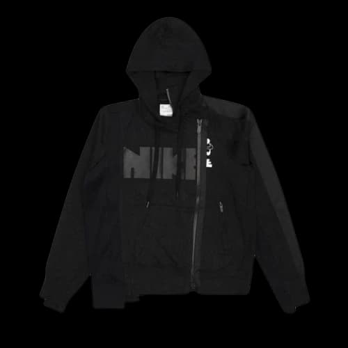 Nike x Sacai Double-Zip Hoodie 'Black/Dark Obsidian'