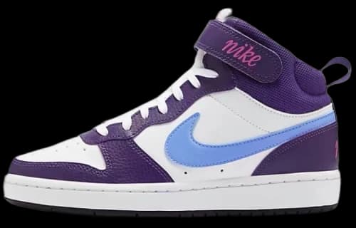 Nike Court Borough Mid 2 White Eggplant Royal Pulse (GS)