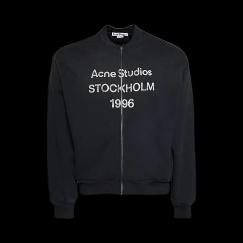 Acne Studios Logo Zip Sweater 'Black'