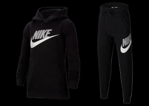 Nike Sportswear Club Fleece Pullover Hoodie & Pants Set Black/Light Smoke Grey