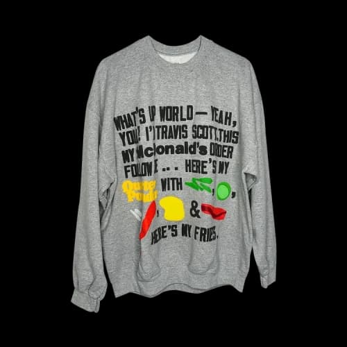Cactus Jack by Travis Scott x Cactus Plant Flea Market Script Crewneck Sweatshirt 'Sport Grey'