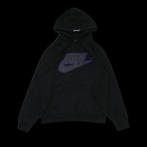 Supreme x Nike Leather Appliqué Hooded Sweatshirt Black 'Black'