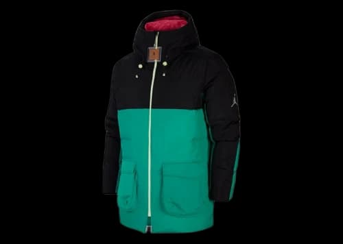 Jordan Down Fill Parka Jacket Green/Black/Pink