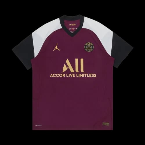 Air Jordan x Paris Saint-Germain Vapor Match Third Ligue 1 Kylian Mbappé Jersey 'Bordeaux/Truly Gold'