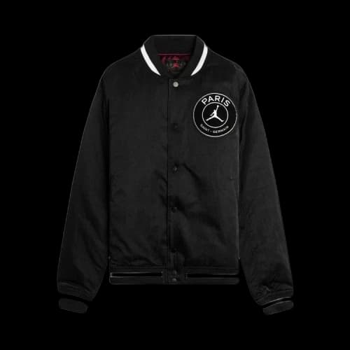 Air Jordan x PSG Varsity Jacket 'Black/Bordeaux/Gold/White'