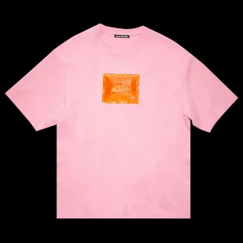 Acne Studios Inflatable Face Logo Patch T-Shirt 'Bubblegum Pink'